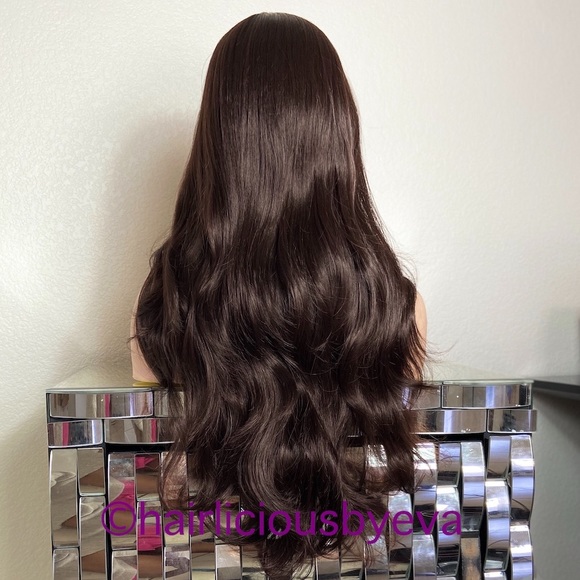 brown color 4 wig lace front wavy layered heat ok - Picture 3 of 7